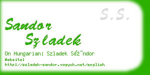 sandor szladek business card